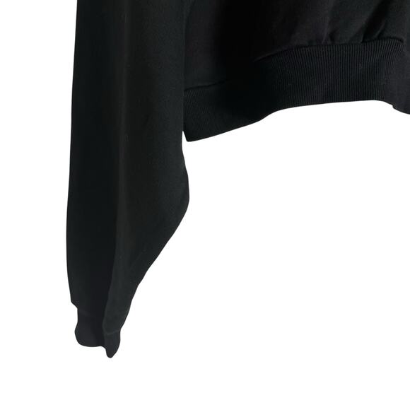 Alo Yoga Bae Black Oversized Cropped Pullover Hoodie Size Small - Picture 7 of 8
